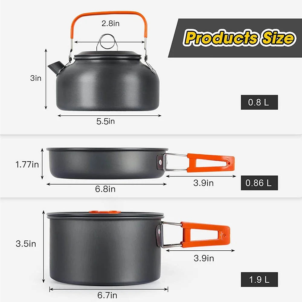 CampMate™ Non-Stick Cookware Set (2–3 personnes)