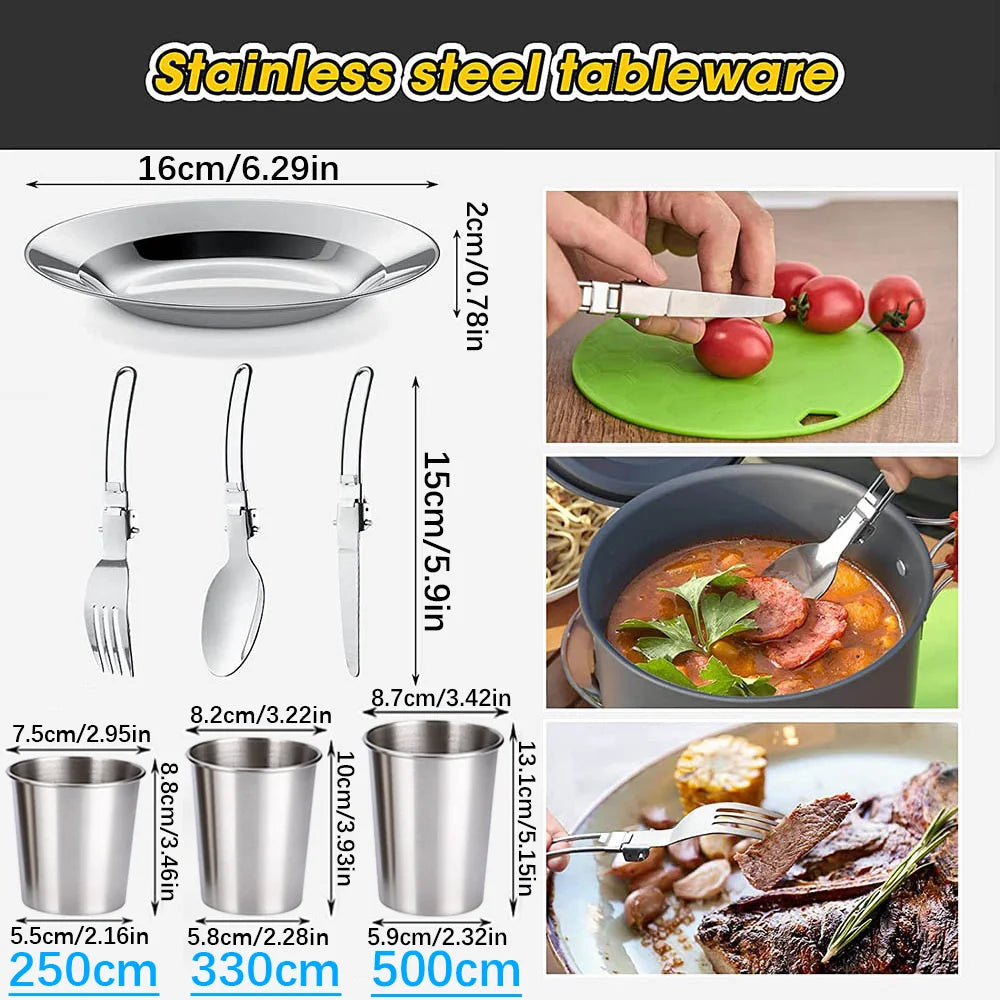 CampMate™ Non-Stick Cookware Set (2–3 personnes)