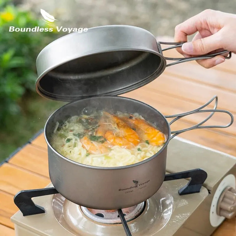 TitanVoyage™ Folding Titanium Cookware Set