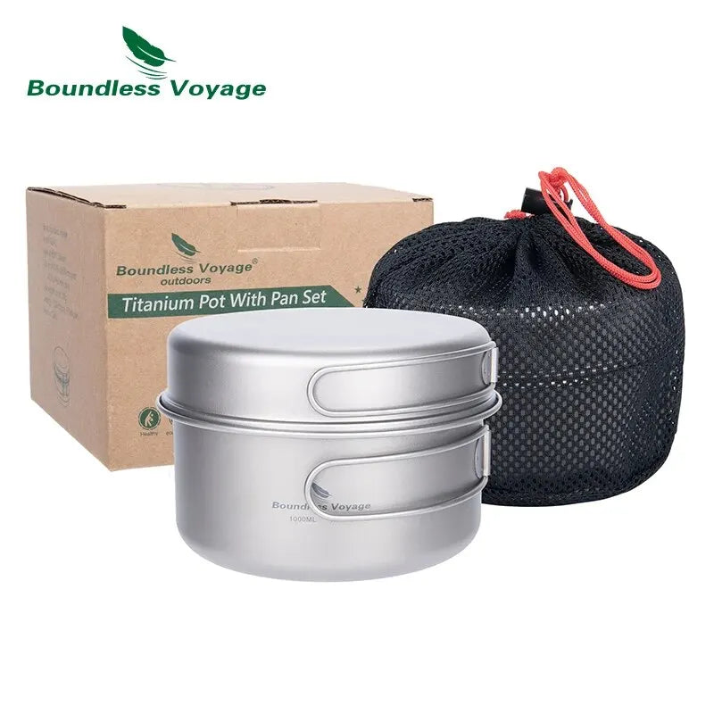 TitanVoyage™ Folding Titanium Cookware Set